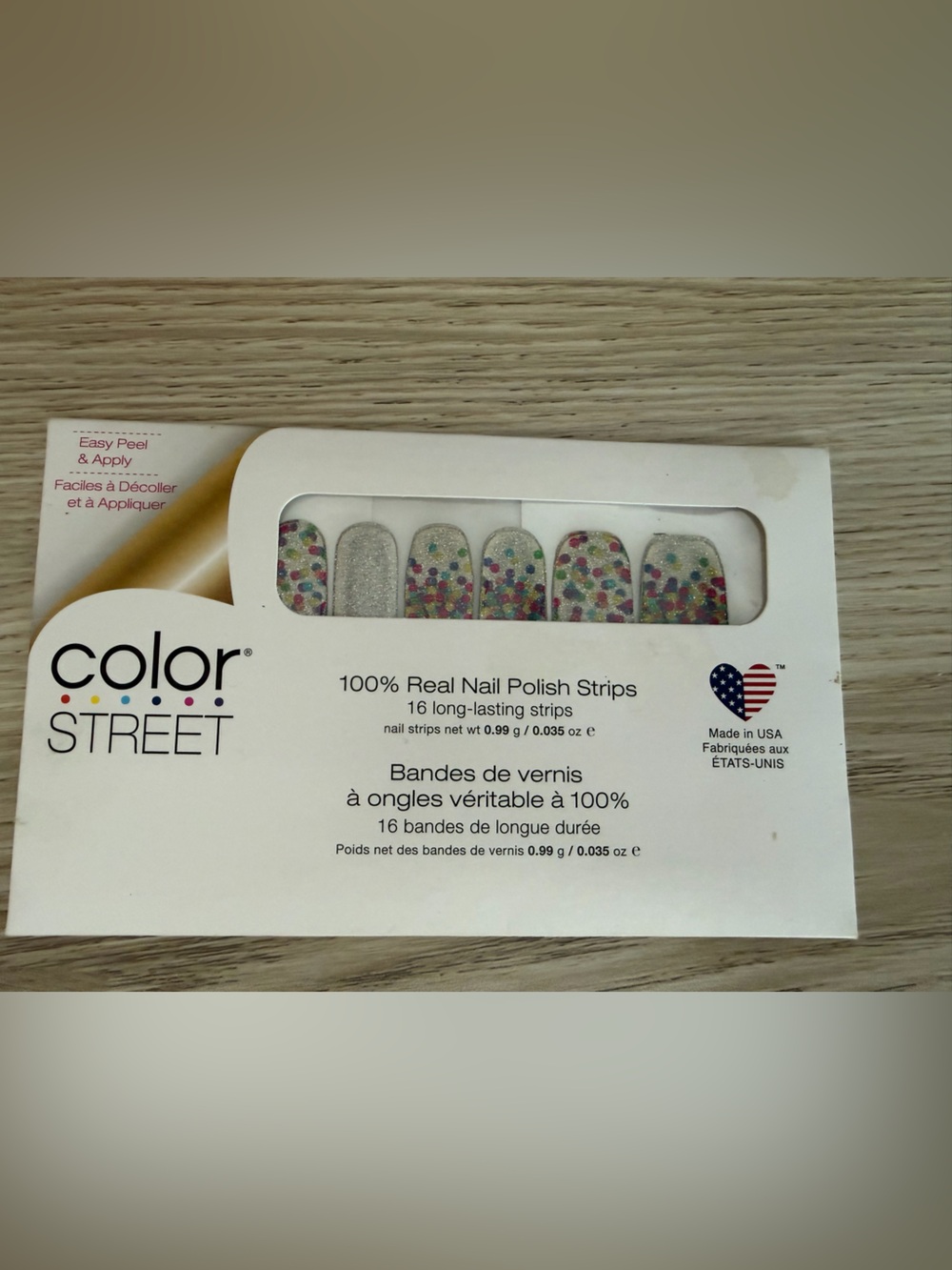 Color Street Frontline Heroes Nail Strips with Multicolor Confetti